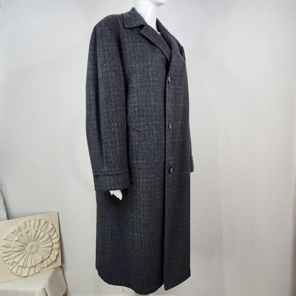 Vintage Custom Tailored Wool Monogramed Coat XLarge - Picture 4 of 16